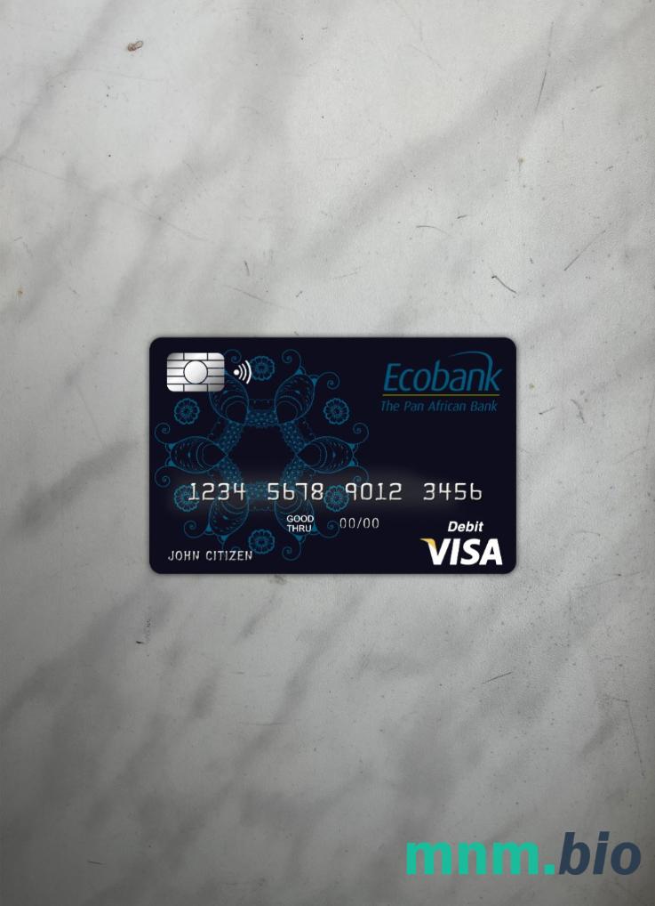 Benin Ecobank wygląd zdjęcia karty wizowej skan PSD + zdjęcie